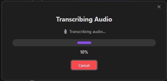 Transcription Progress